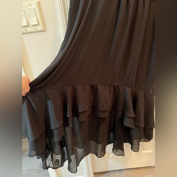 Tiered Black Chiffon Dress like new condition - Picture 8 of 10